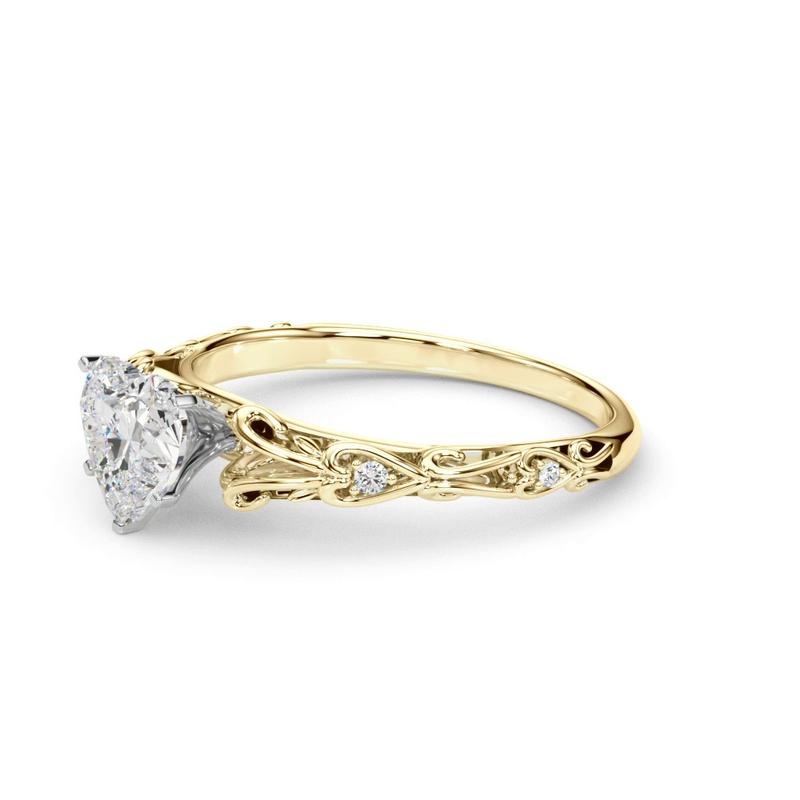 Vintage Inspired Heart Engagement Ring