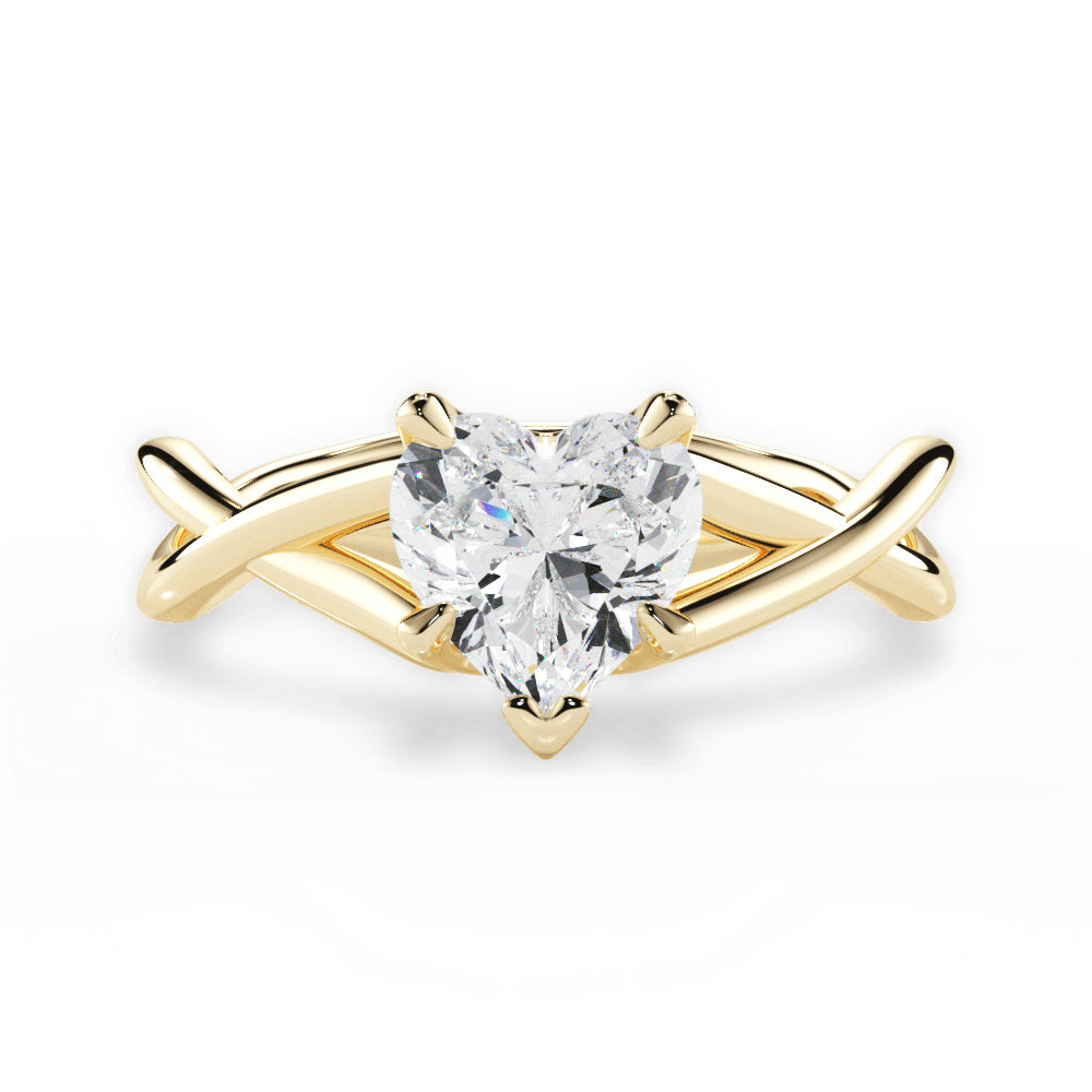 Heart Cut Open-Twist Solitaire Engagement Ring