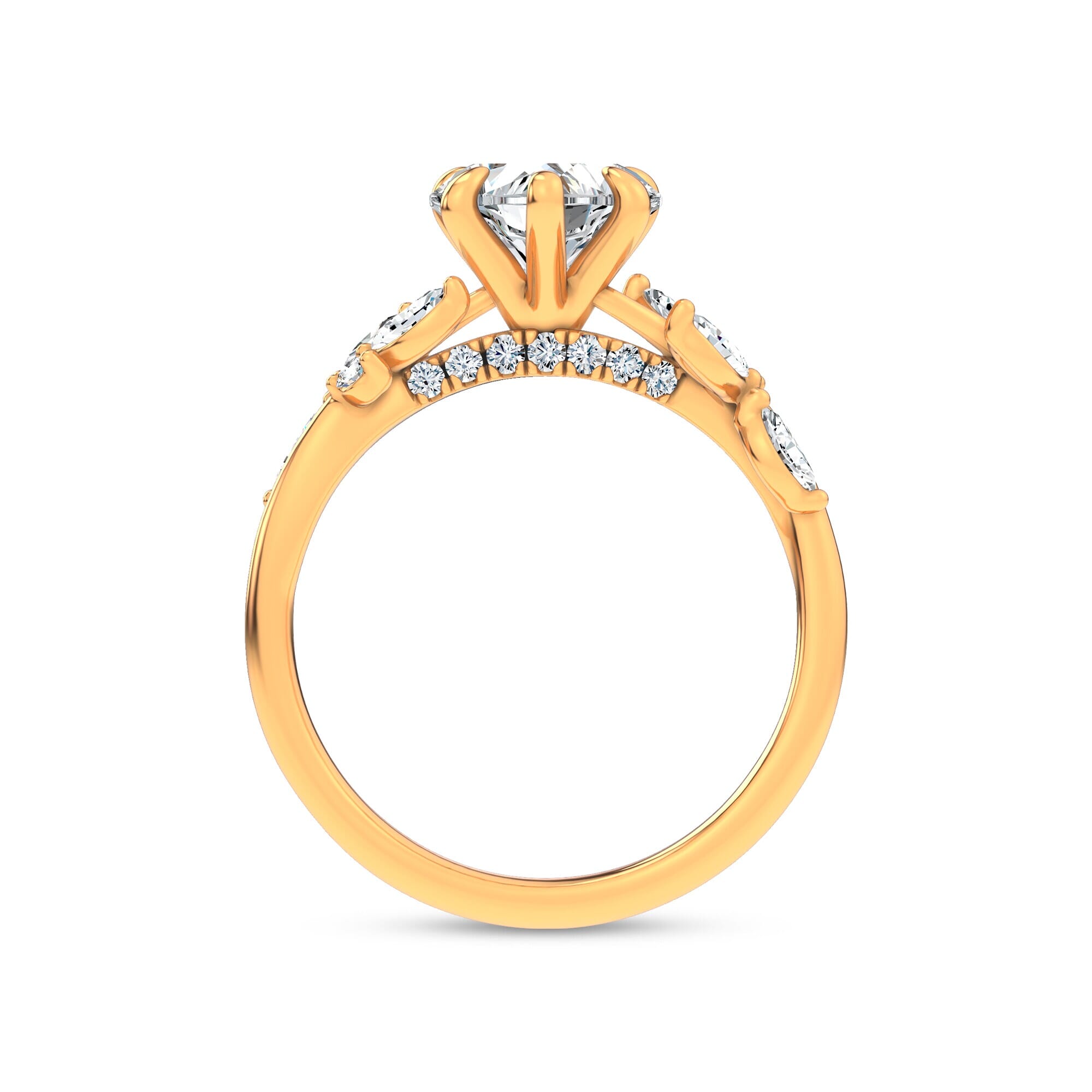 Nature-Inspired Engagement Heart Ring