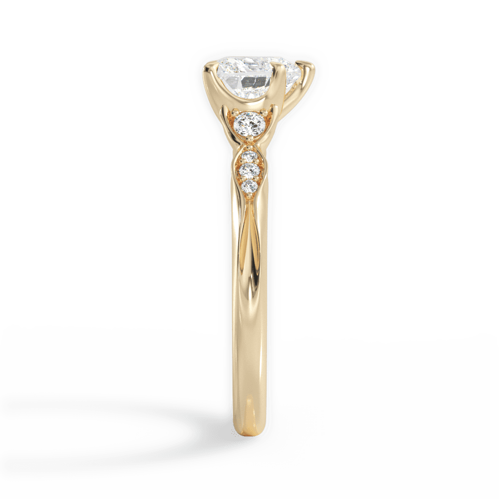 Heart Cut Vintage Diamond Accent Engagement Ring