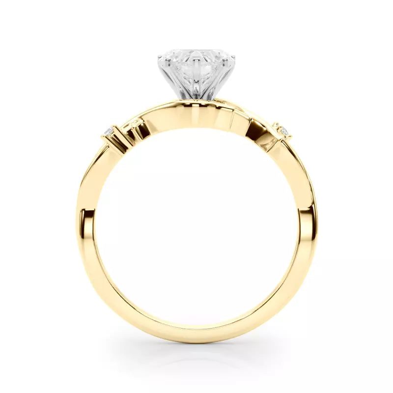 Nature Inspired Heart Engagement Ring