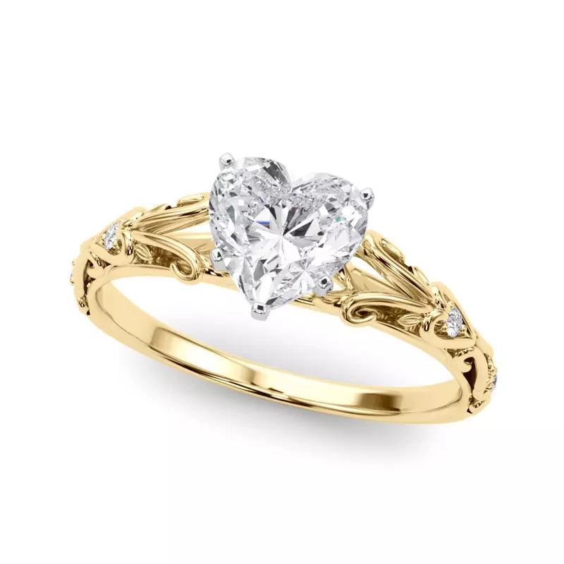 Vintage Inspired Heart Engagement Ring