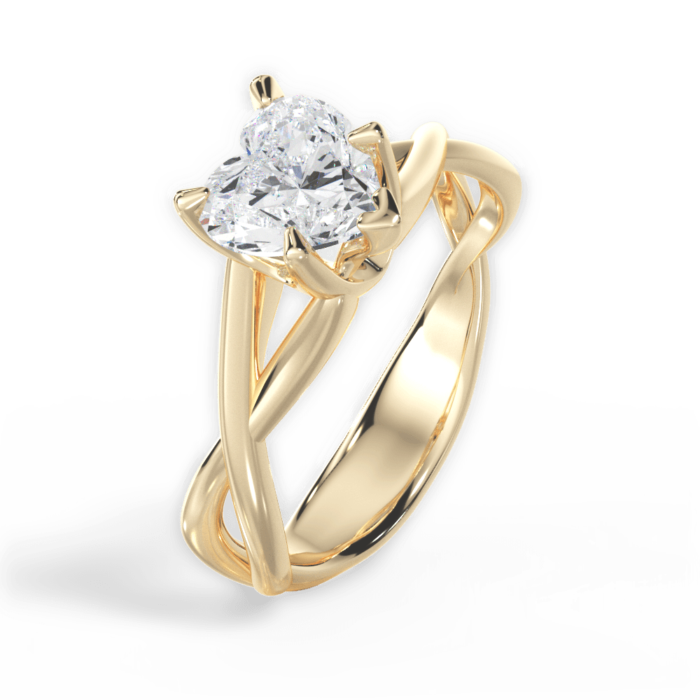 Heart Cut Open-Twist Solitaire Engagement Ring