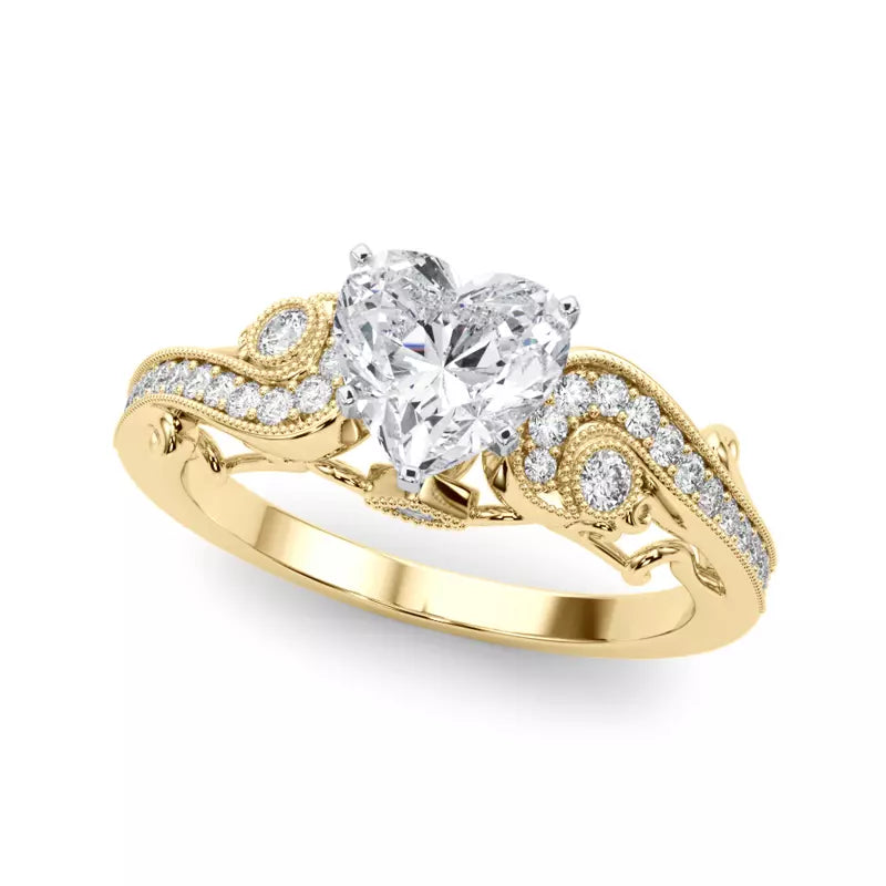 Vintage Inspired Heart Engagement Ring