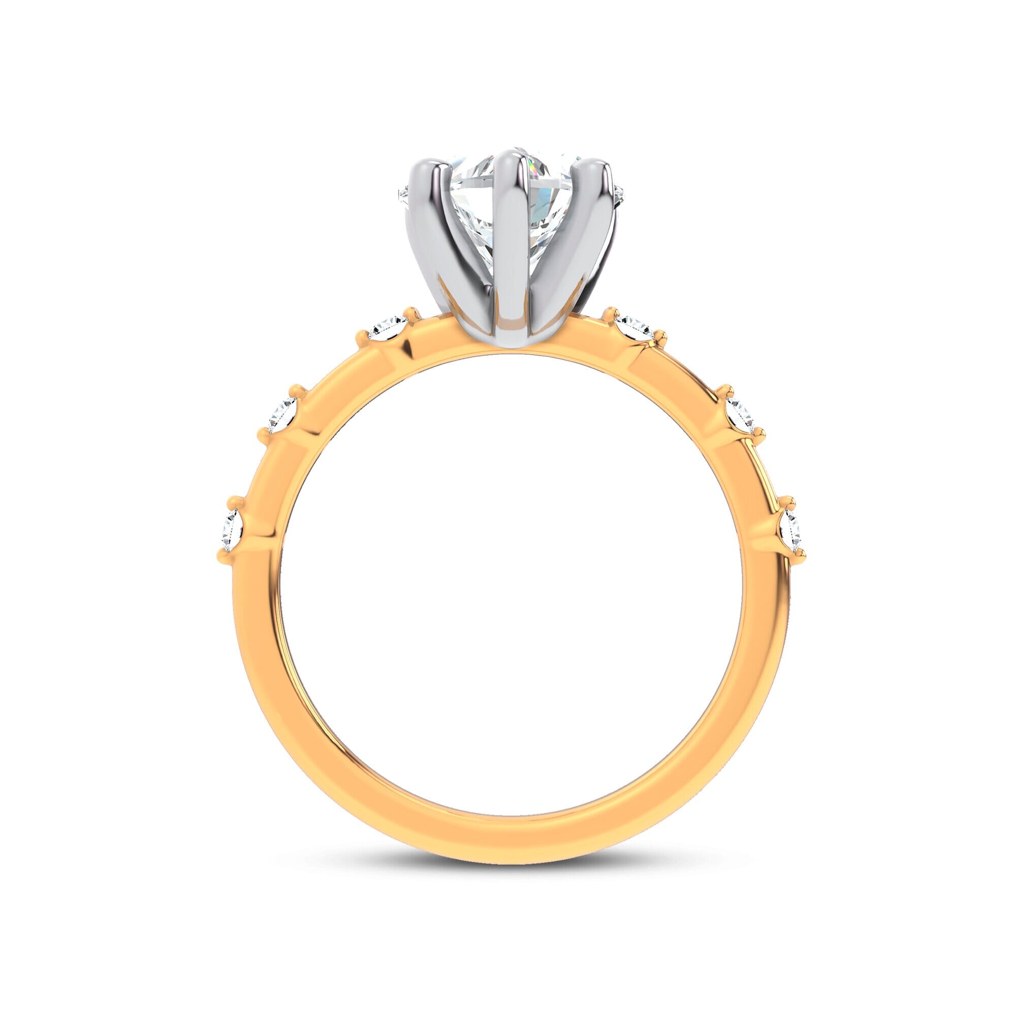 Starlight Spaced Diamond Engagement Heart Ring