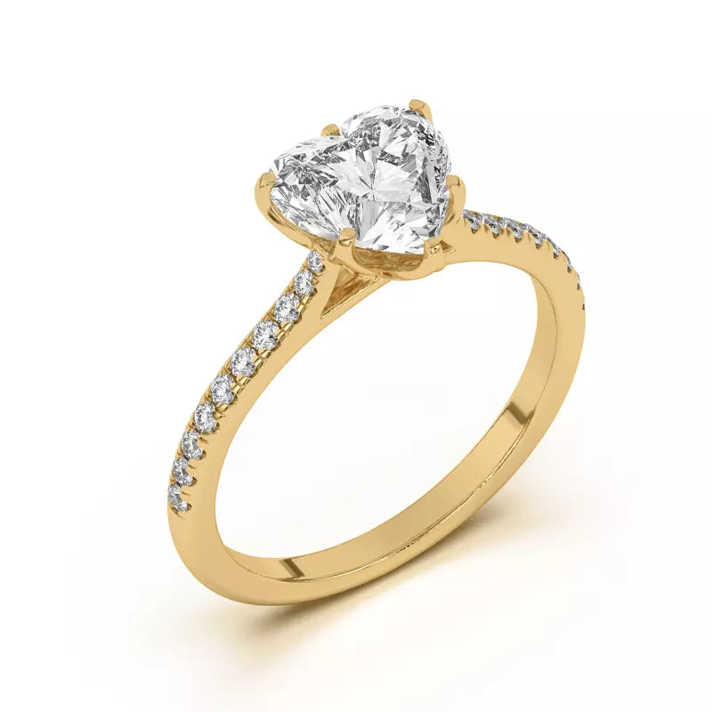 Tulip Inspired 6 Prong Heart Engagement Ring