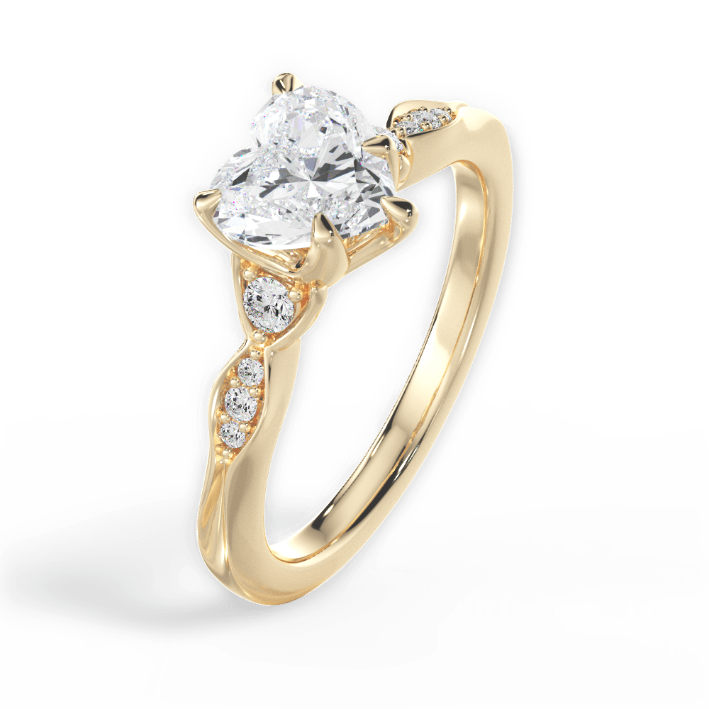 Heart Cut Vintage Diamond Accent Engagement Ring