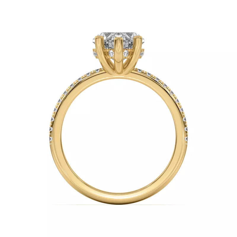 Classic Hidden Halo Pavé Heart Engagement Ring