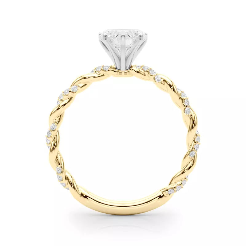 lab Diamond Heart Twist Engagement Ring