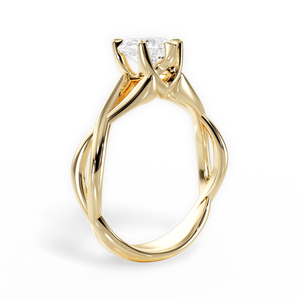 Heart Cut Open-Twist Solitaire Engagement Ring