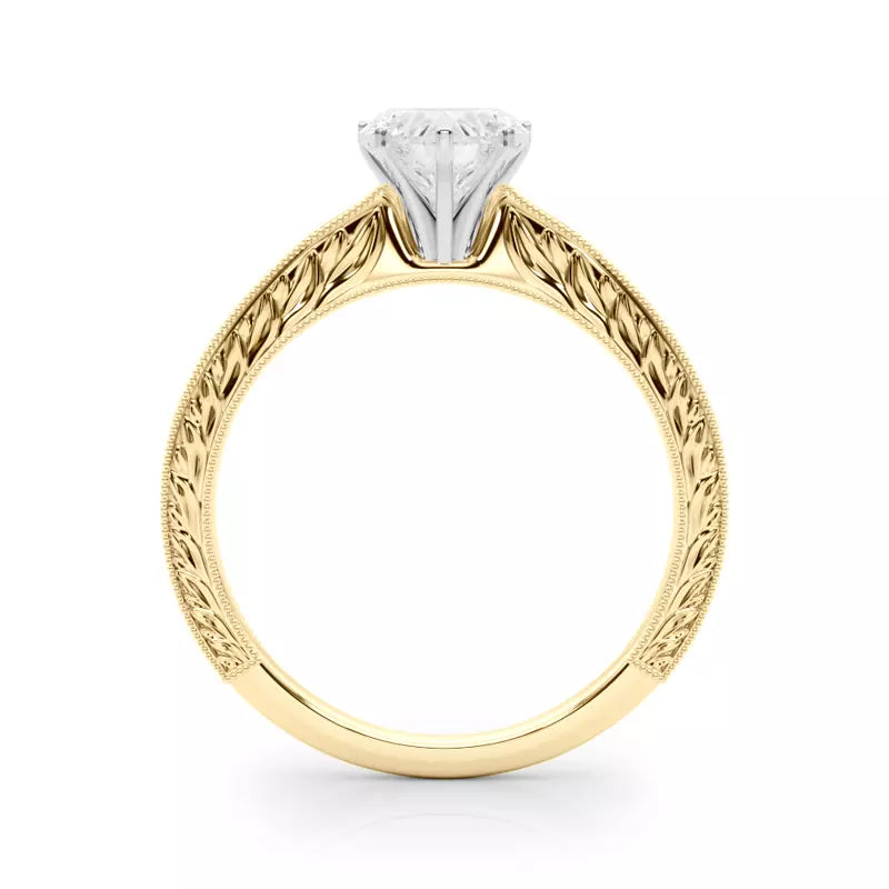 Vintage-Inspired Solitaire Engagement Heart Ring