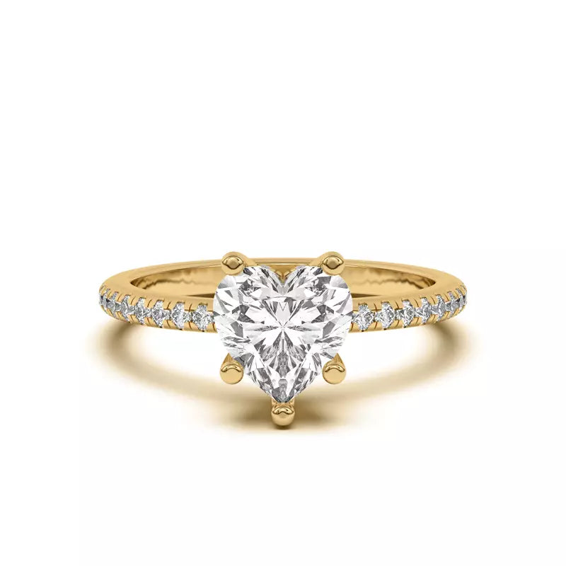 Classic Hidden Halo Pavé Heart Engagement Ring