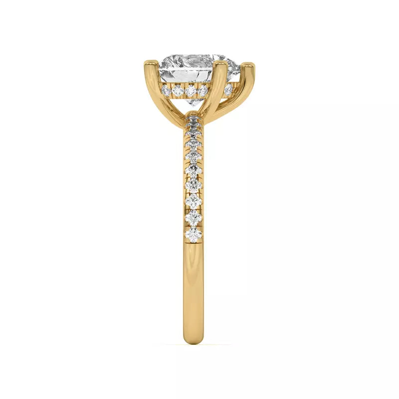 Classic Hidden Halo Pavé Heart Engagement Ring