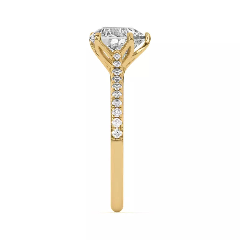 Tulip Inspired 6 Prong Heart Engagement Ring