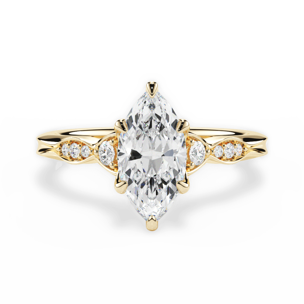 Marquise Cut Vintage Diamond Accent Engagement Ring