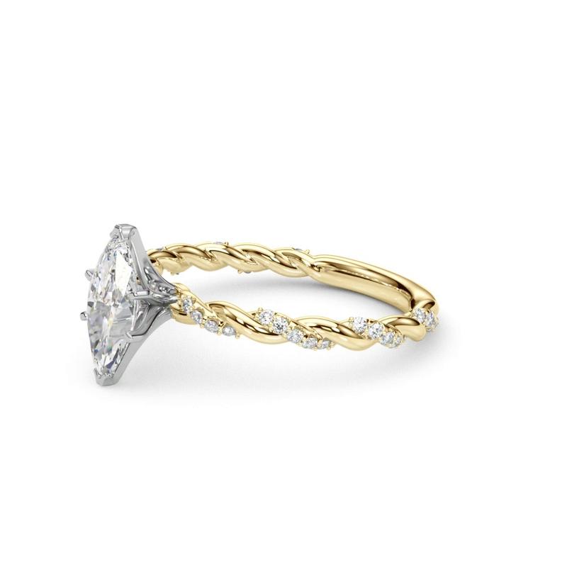 lab Diamond Marquise Twist Engagement Ring