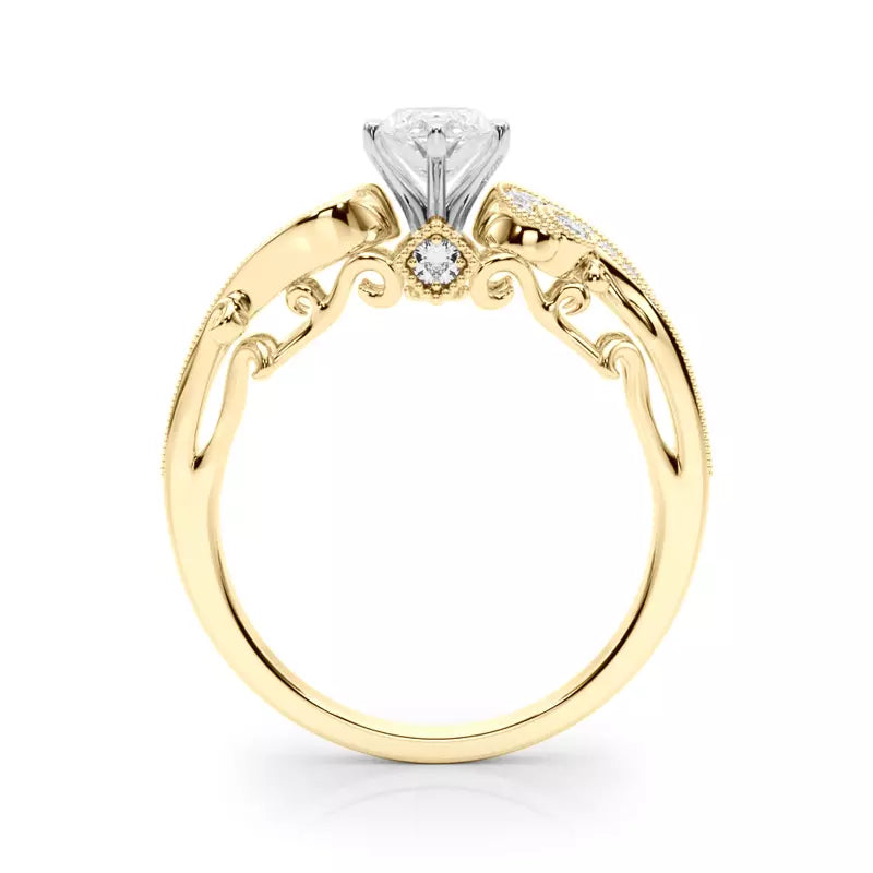 Vintage Inspired Marquise Engagement Ring