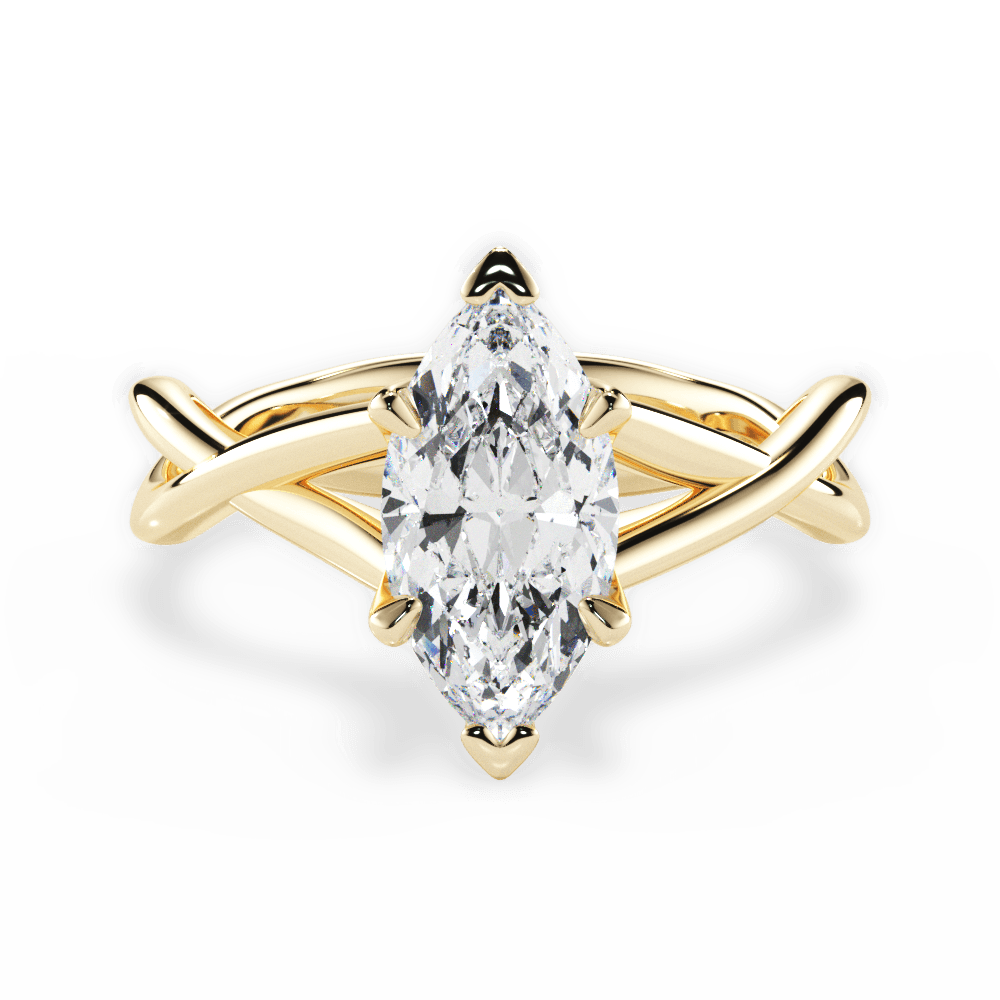 Marquise Cut Open-Twist Solitaire Engagement Ring