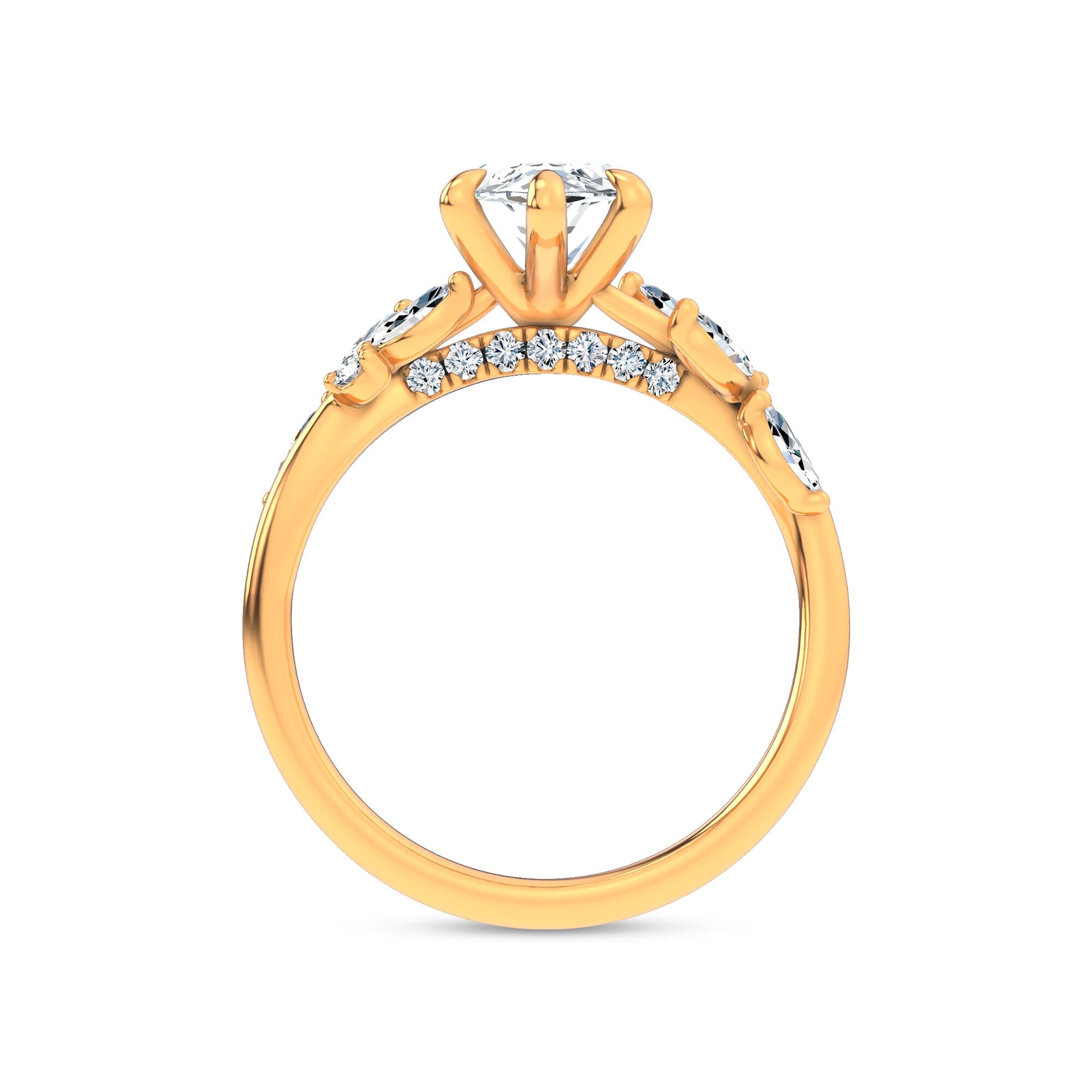 Nature-Inspired Engagement Marquise Ring