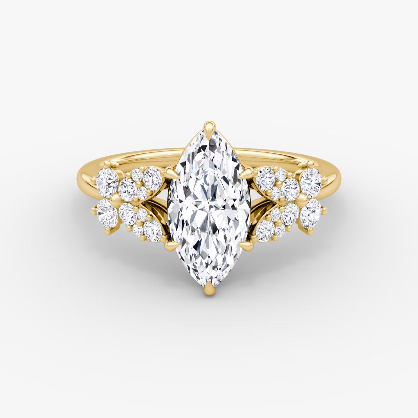 The Signature Floral Marquise Gold Engagement Ring