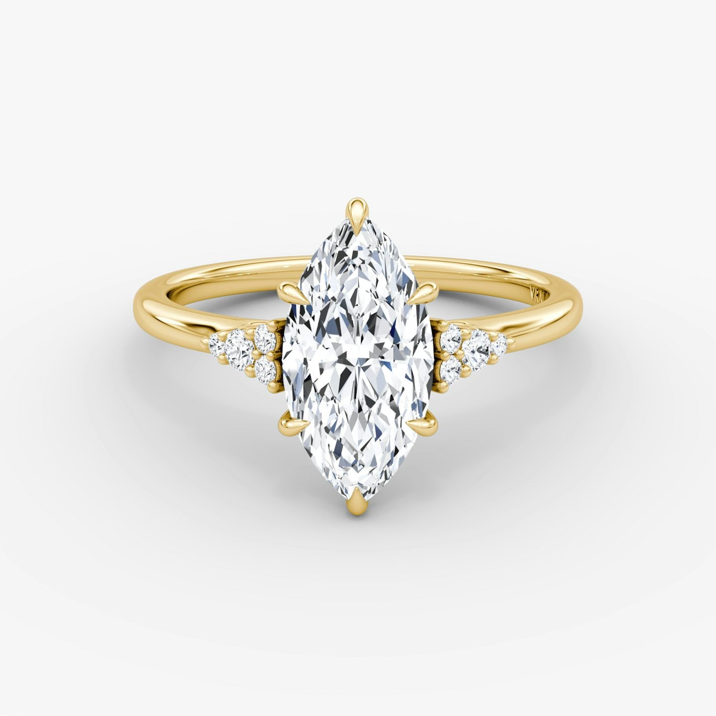 The Side Cluster Cathedral Marquise Engagement Ring