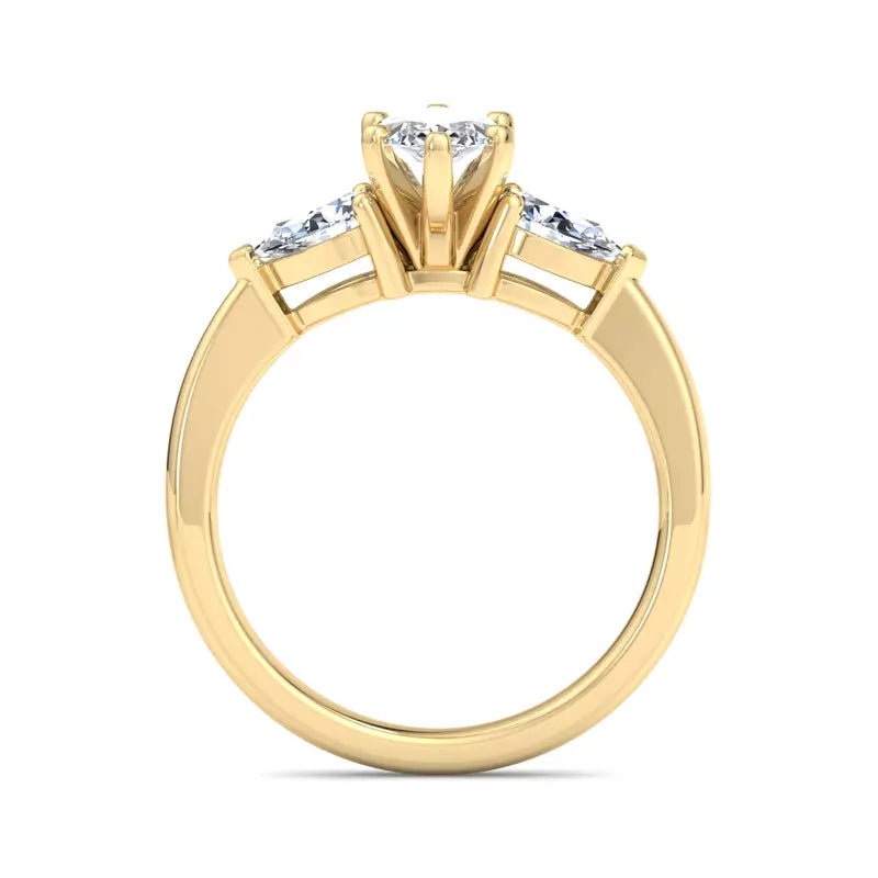 Three-Stone Lab Marquise Engagement Ring