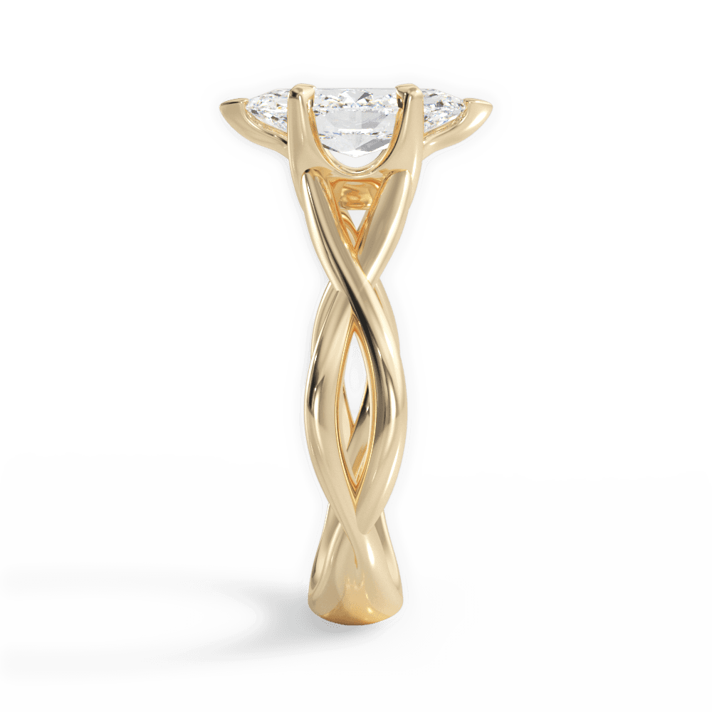 Marquise Cut Open-Twist Solitaire Engagement Ring