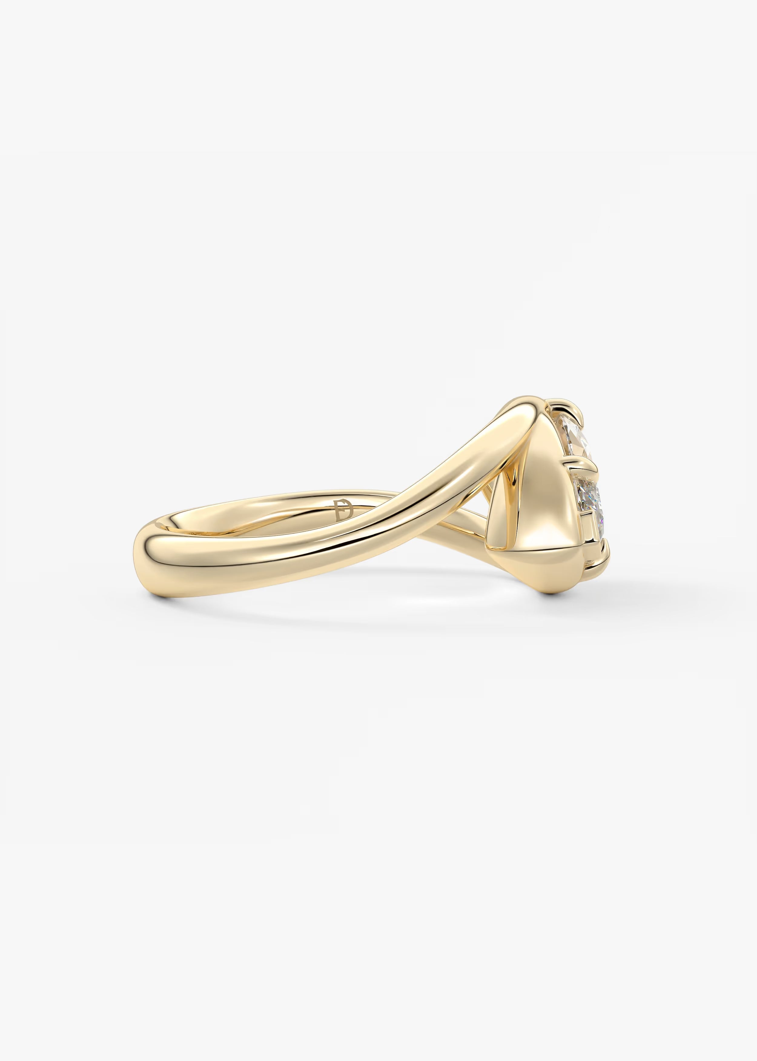 Sculptural Marquise Bypass Engagement Ring