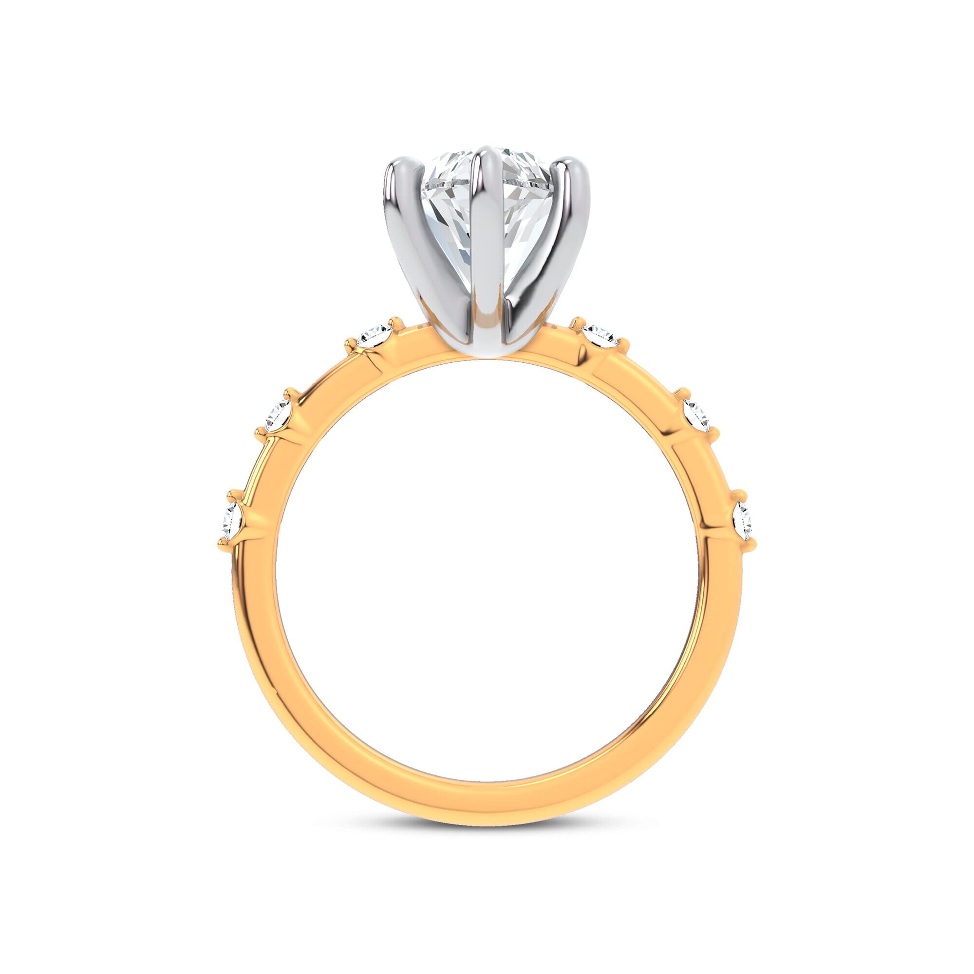 Starlight Spaced Diamond Engagement Marquise Ring