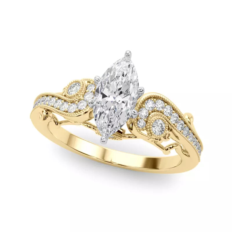 Vintage Inspired Marquise Engagement Ring