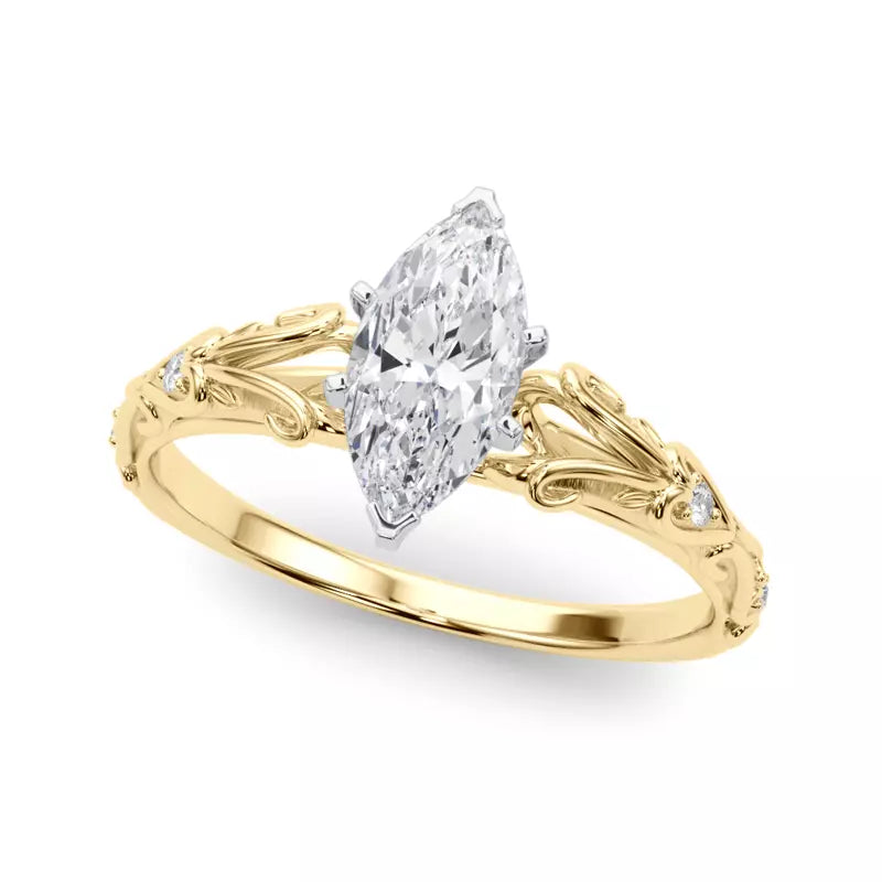 Vintage Inspired Marquise Engagement Ring