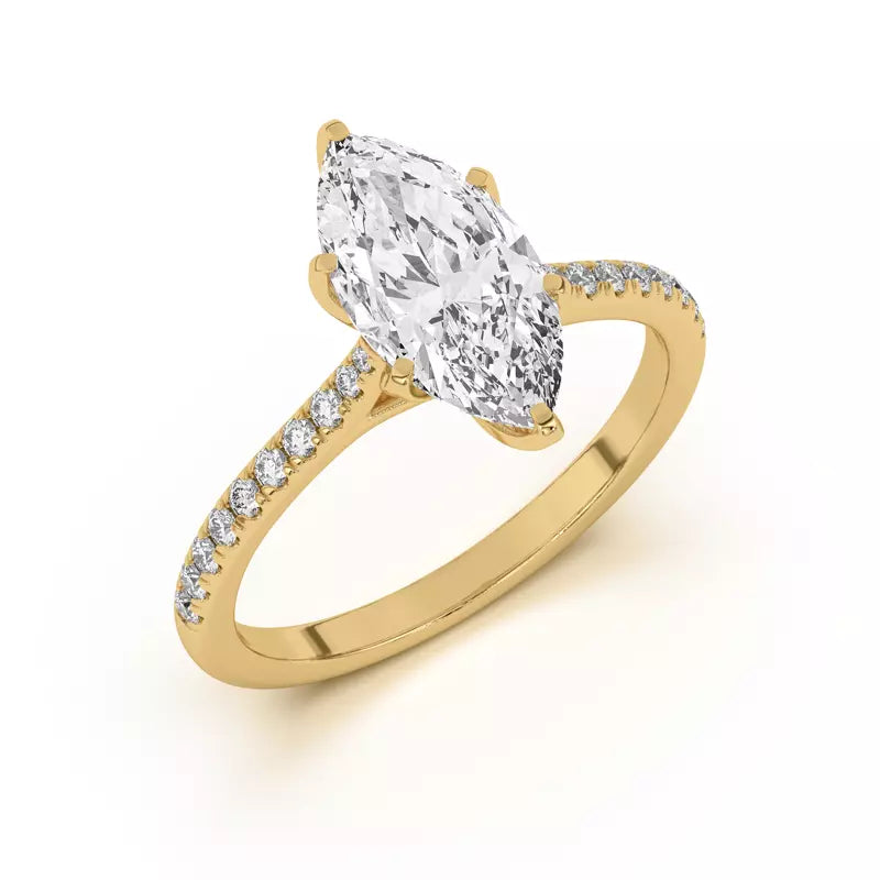 Tulip Inspired 6 Prong Marquise Engagement Ring