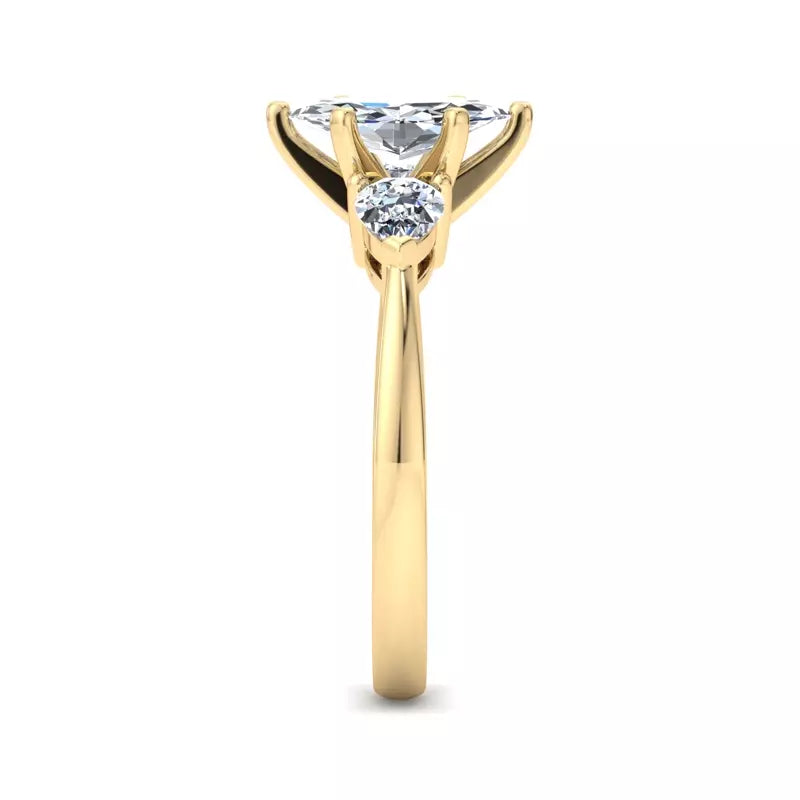 Three-Stone Lab Marquise Engagement Ring