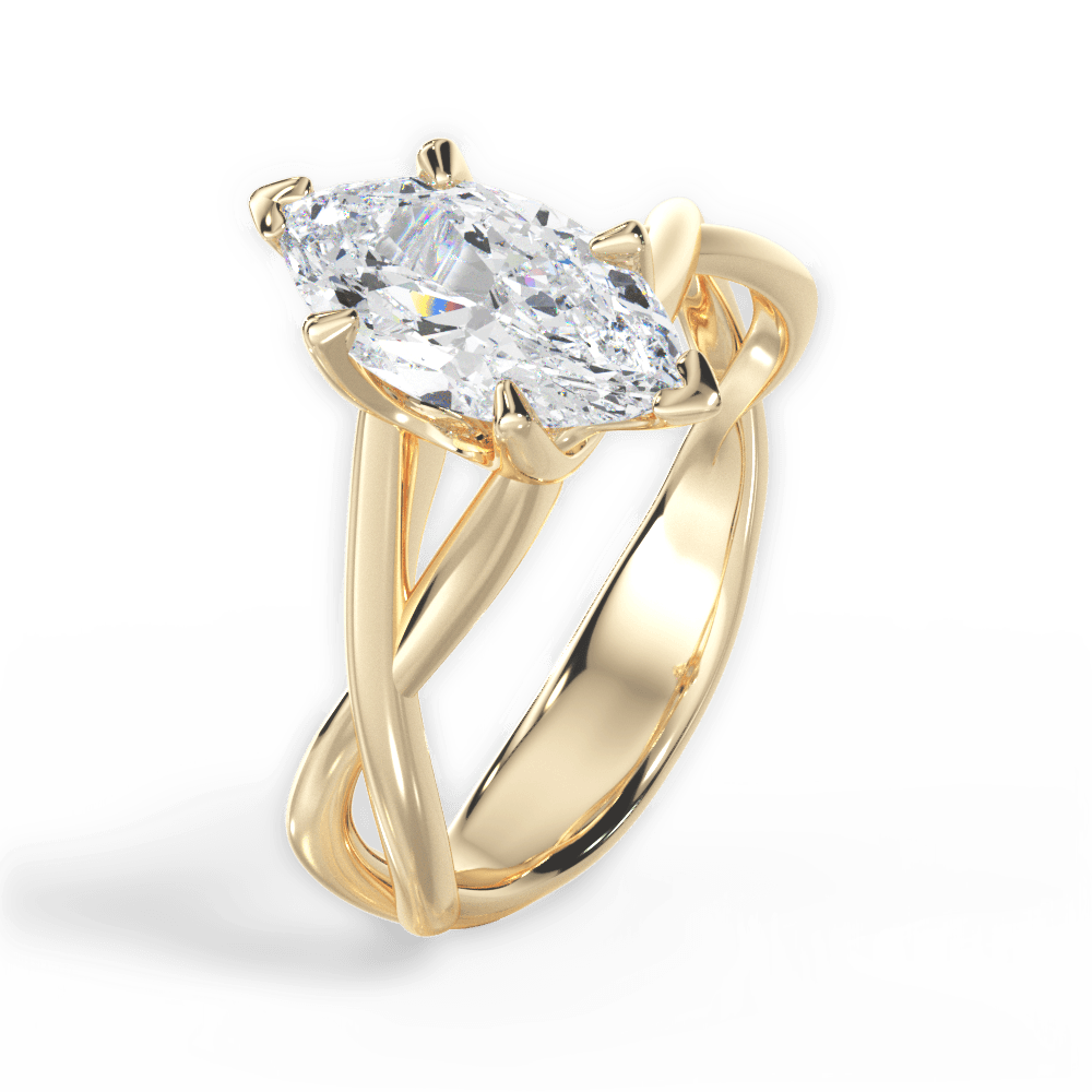 Marquise Cut Open-Twist Solitaire Engagement Ring