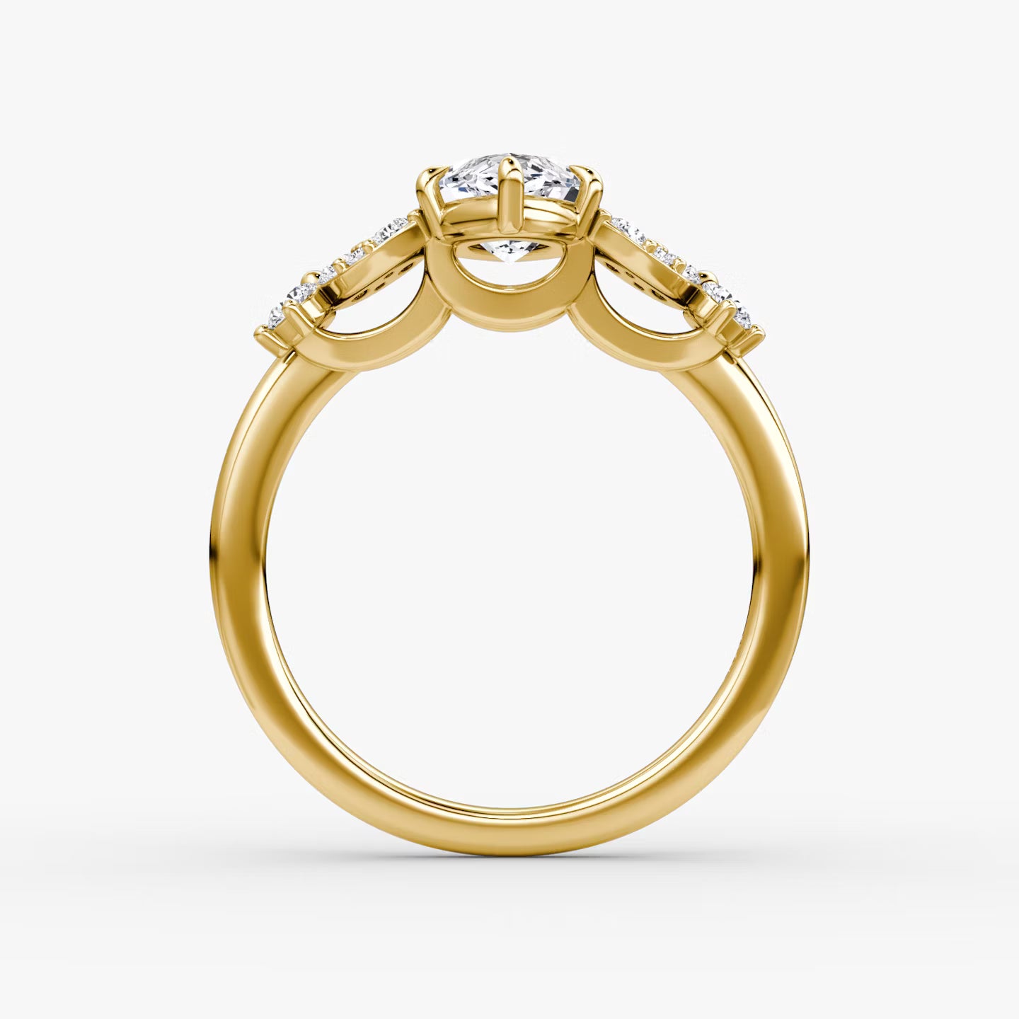 The Signature Floral Marquise Gold Engagement Ring