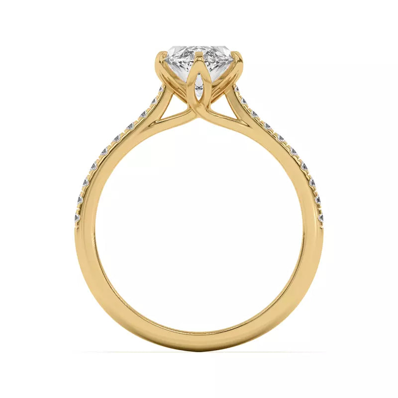 Tulip Inspired 6 Prong Marquise Engagement Ring