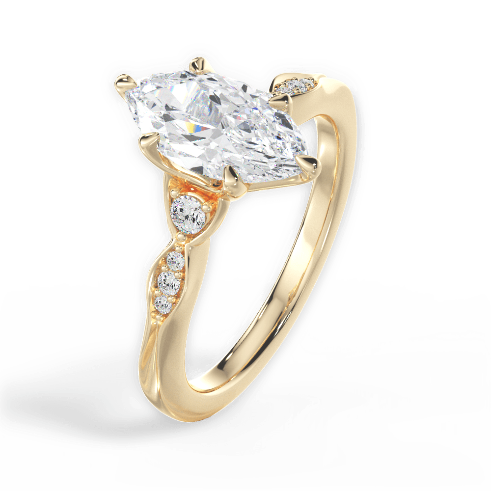 Marquise Cut Vintage Diamond Accent Engagement Ring