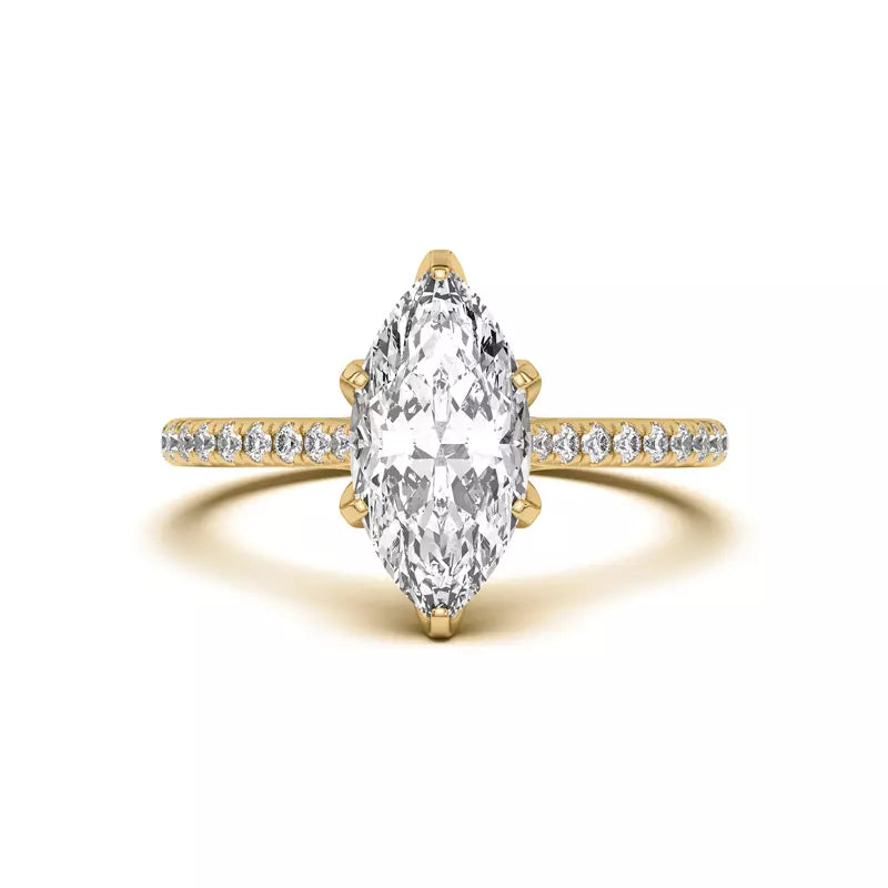 Tulip Inspired 6 Prong Marquise Engagement Ring