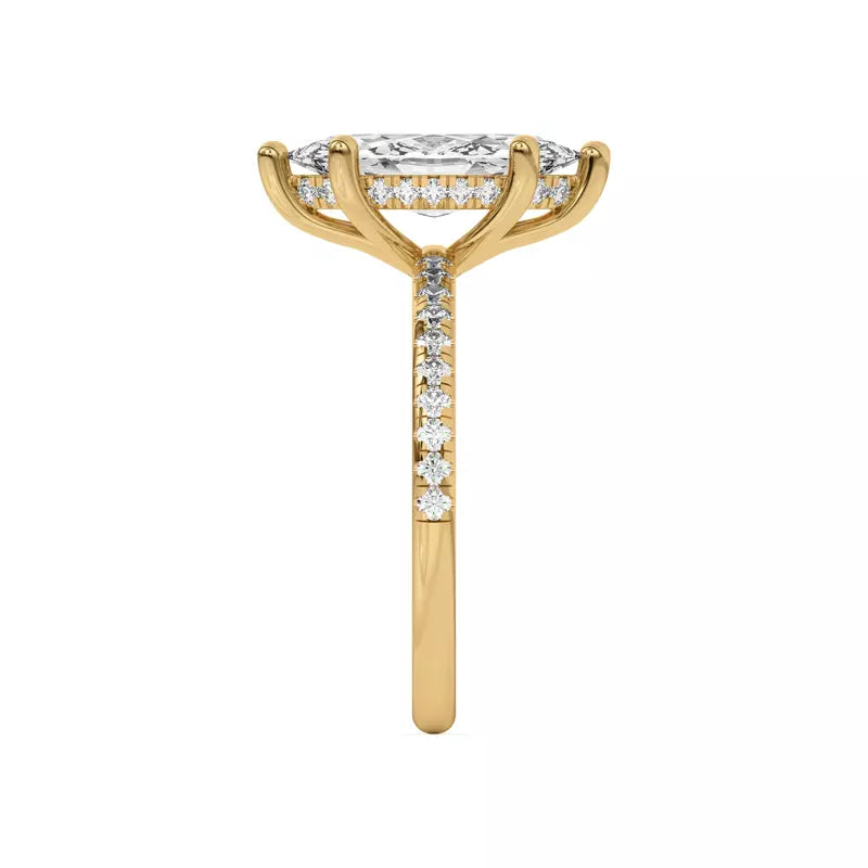 Classic Hidden Halo Pavé Marquise Engagement Ring