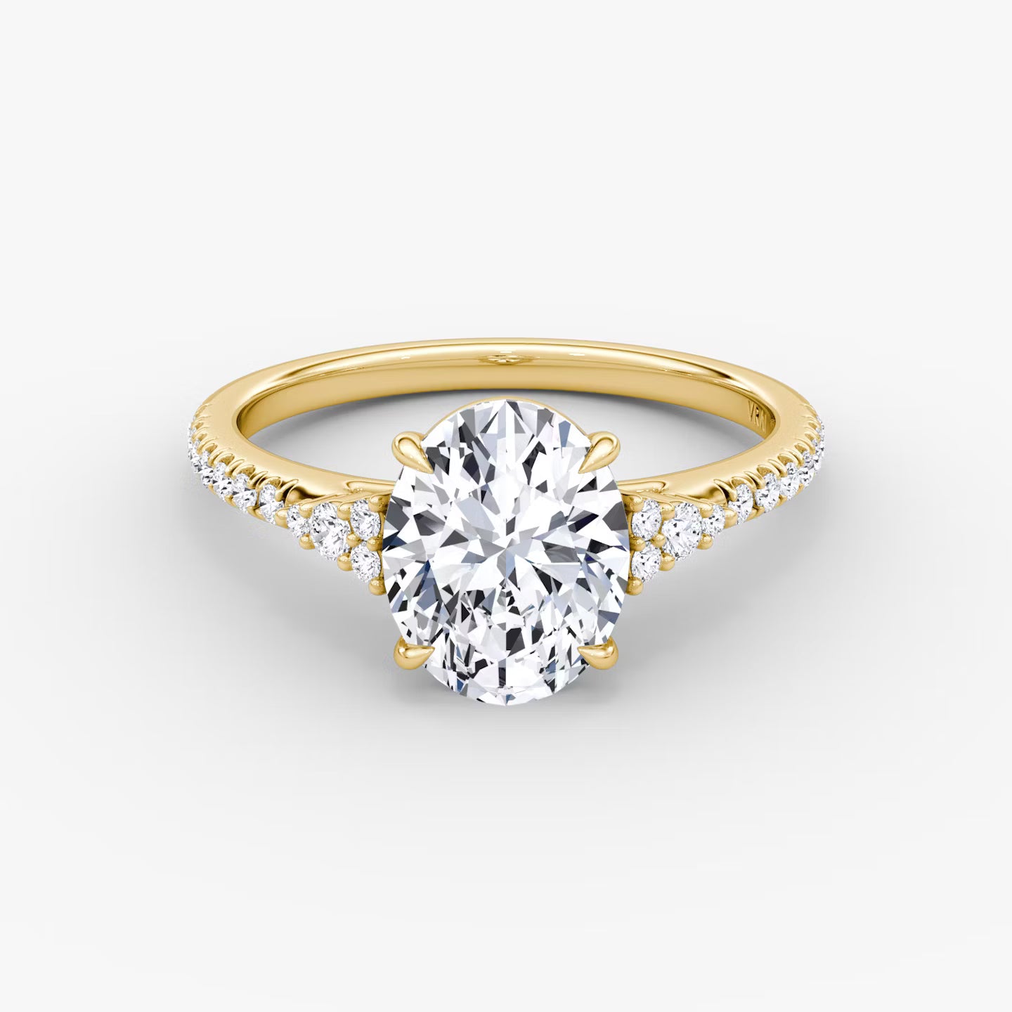 The Side Cluster Cathedral Oval Engagement Ring