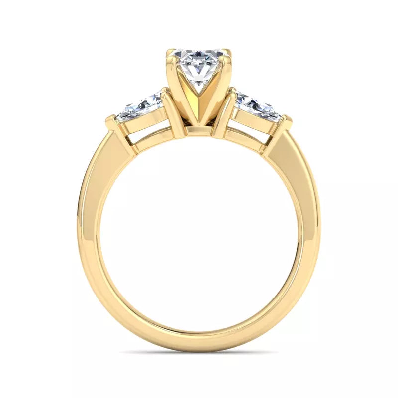Three-Stone Lab Oval Engagement Ring