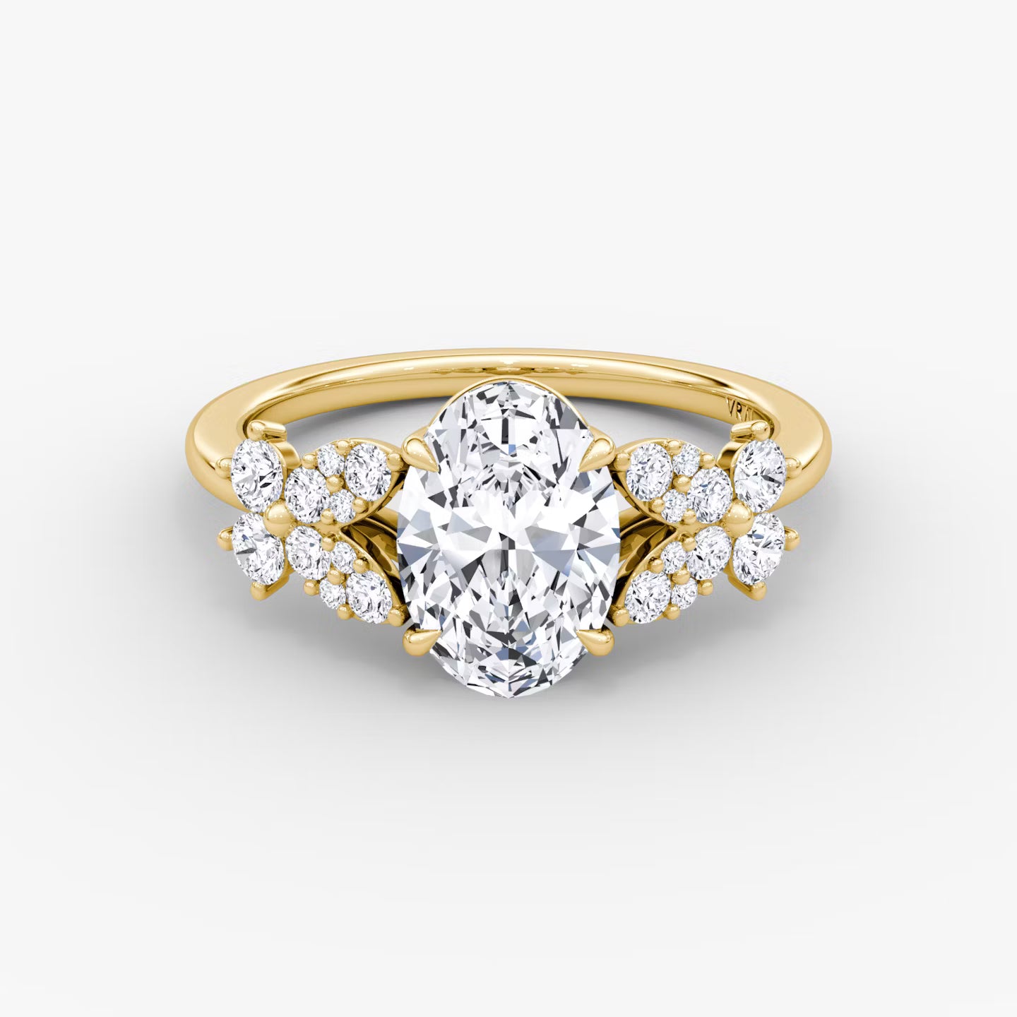 The Signature Floral Oval Gold Engagement Ring