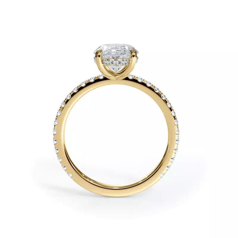 Pavé Hidden Halo Oval Engagement Ring
