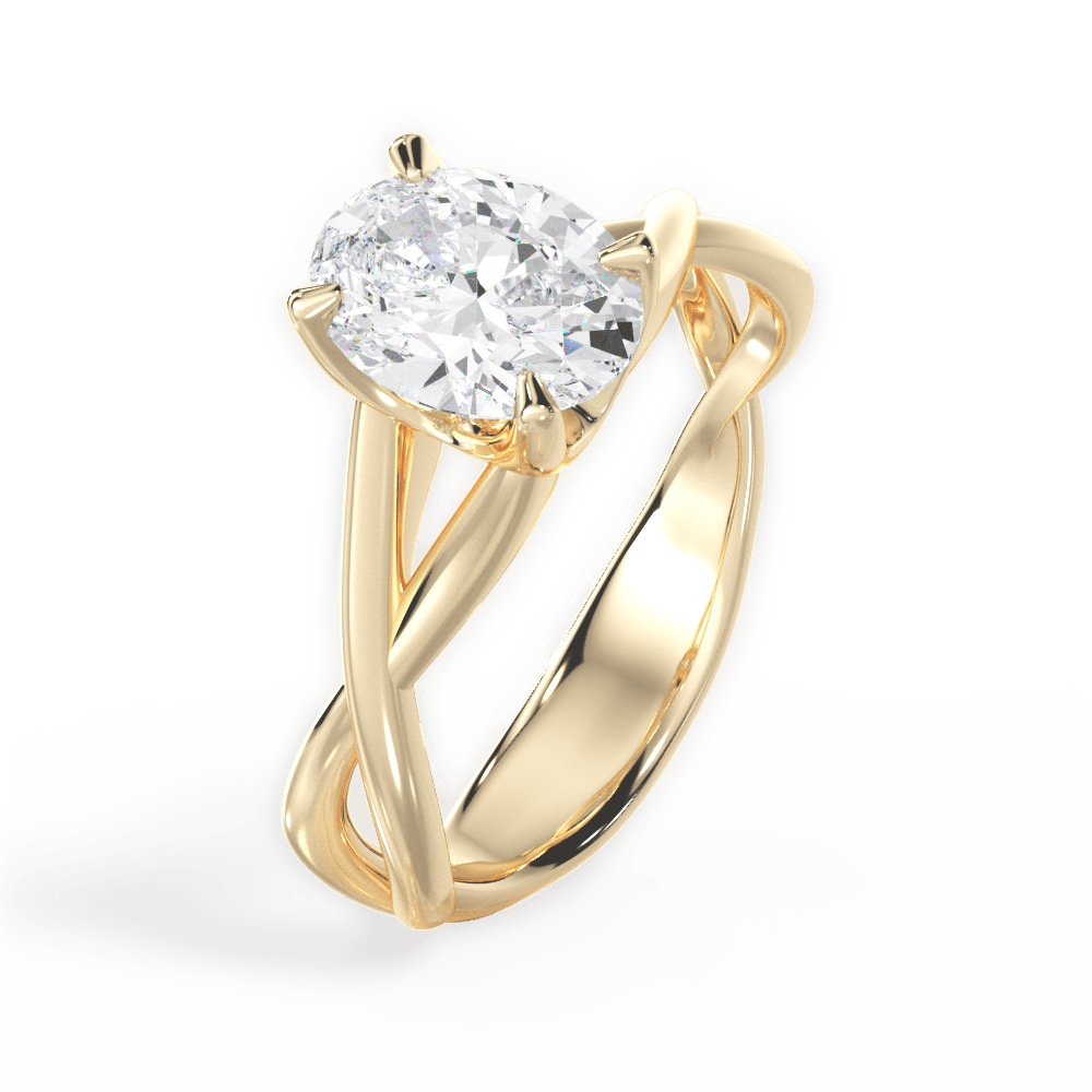 Oval Cut Open-Twist Solitaire Engagement Ring