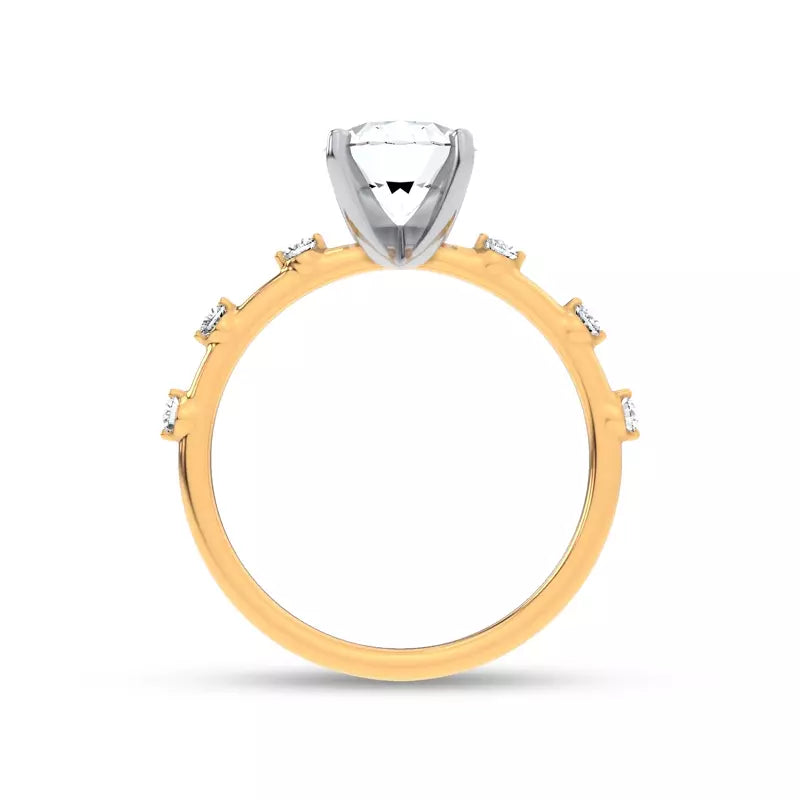 Starlight Spaced Diamond Engagement Oval Ring