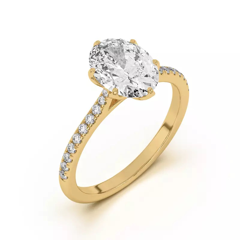 Tulip Inspired 6 Prong Oval Engagement Ring