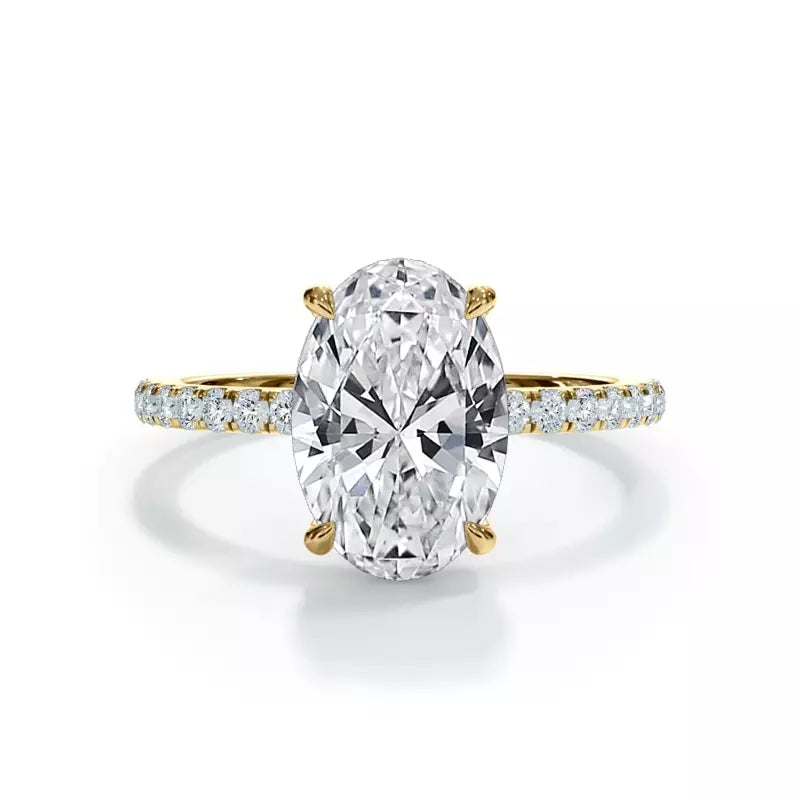 Pavé Hidden Halo Oval Engagement Ring