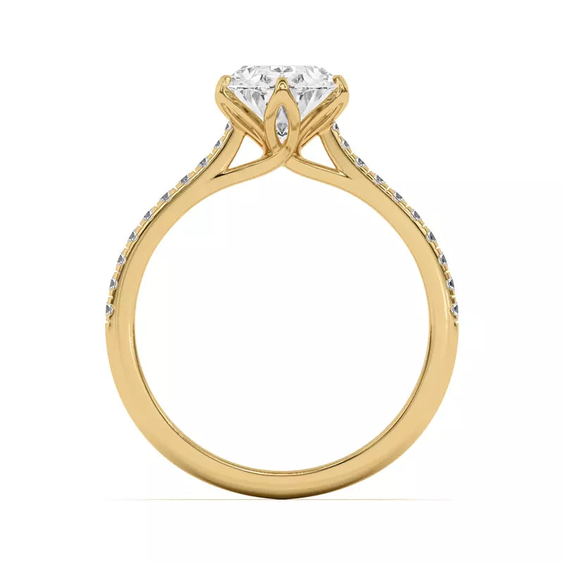 Tulip Inspired 6 Prong Oval Engagement Ring
