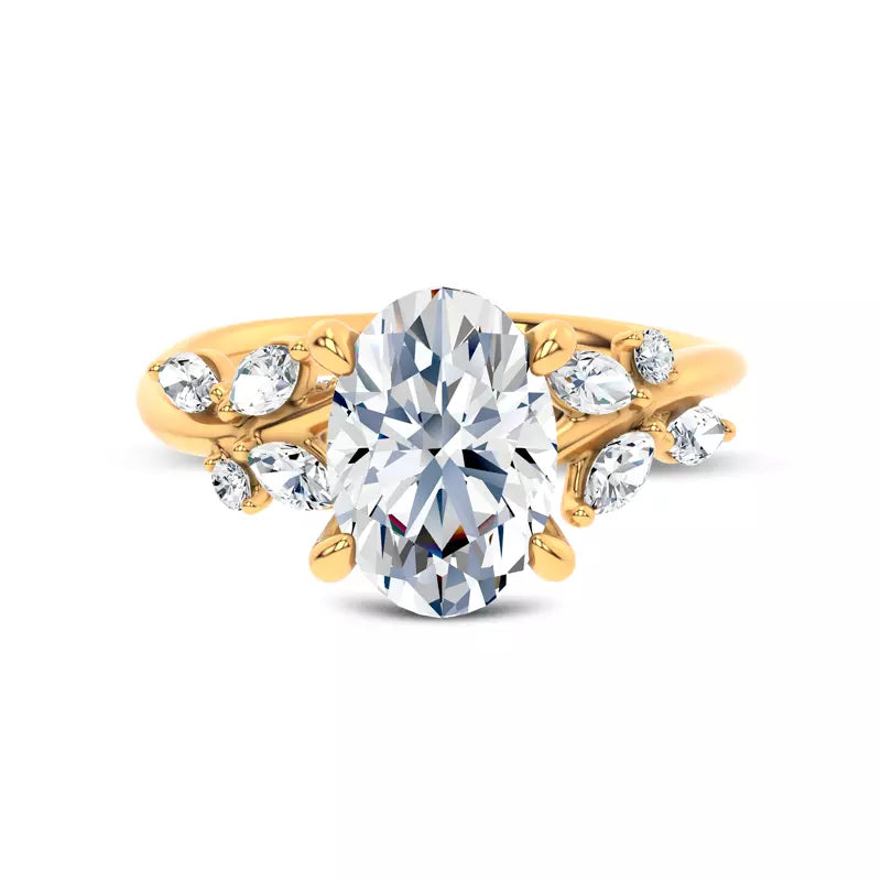 Nature-Inspired Engagement Oval Ring