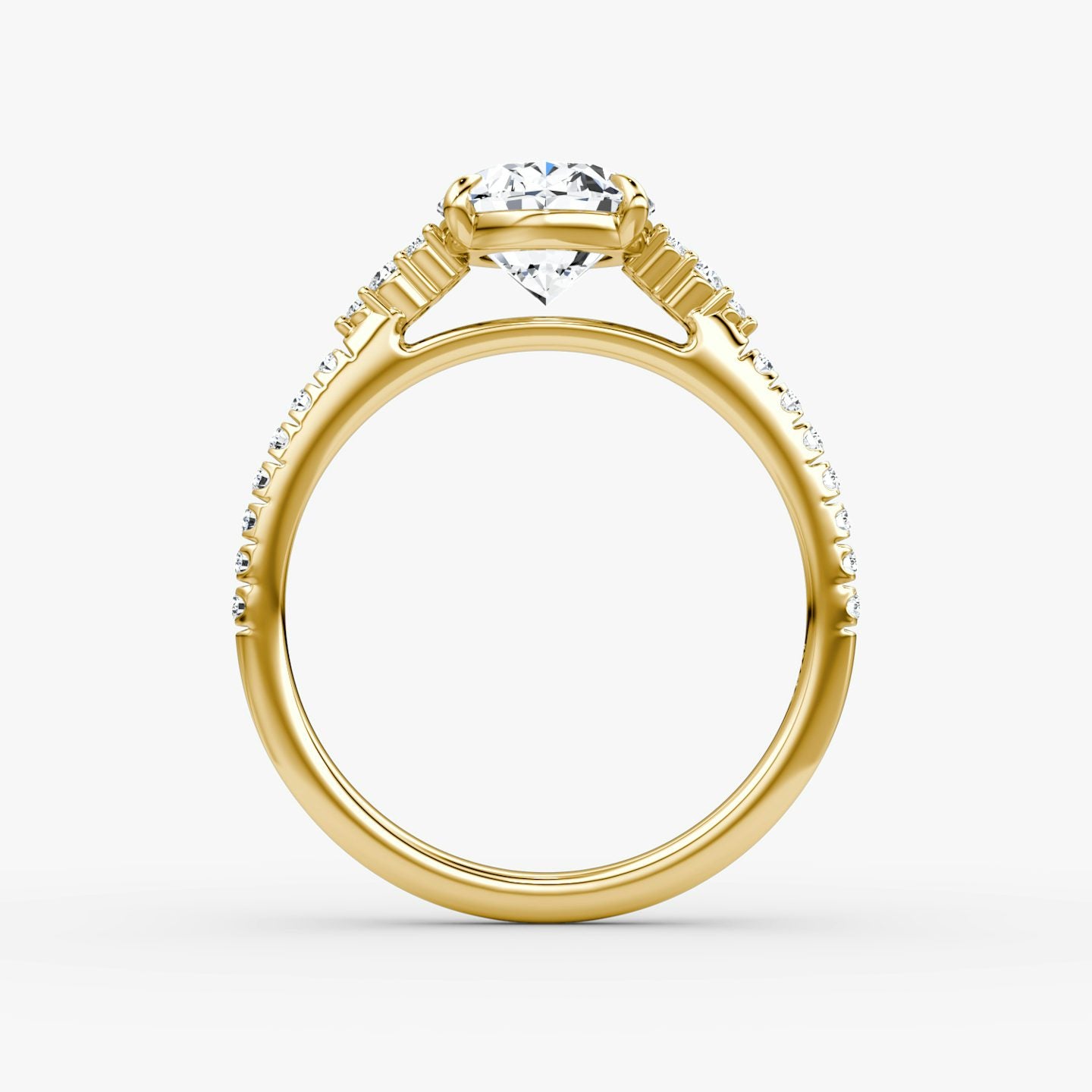 The Side Cluster Cathedral Oval Engagement Ring